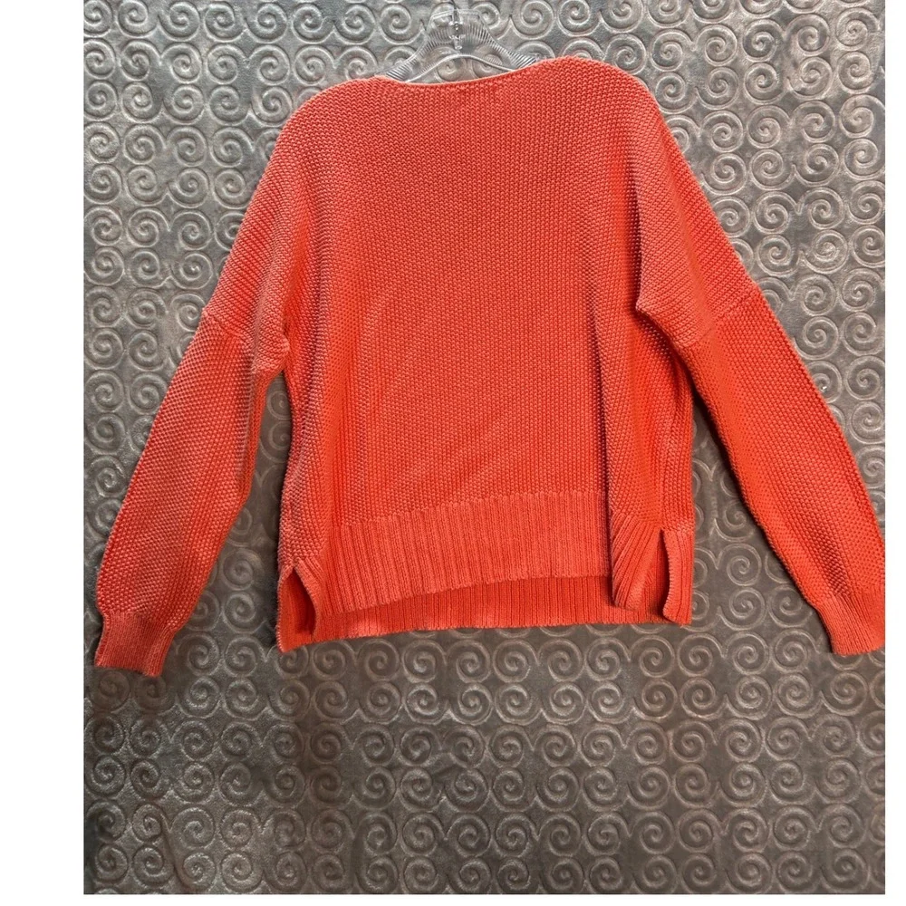 Lucky Brand‎ Coral V Neck Textured Knit Sweater M M